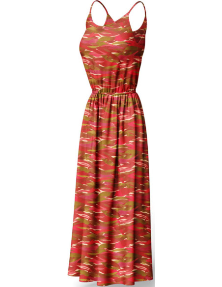 Tecido viscose fantasia - Kiyo vermelho e rosa