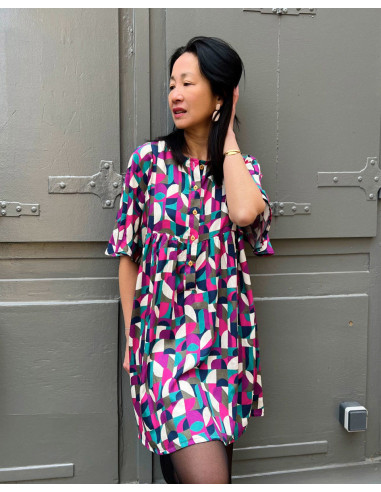 Tecido cetim viscose Néo Pop - My Dress Made