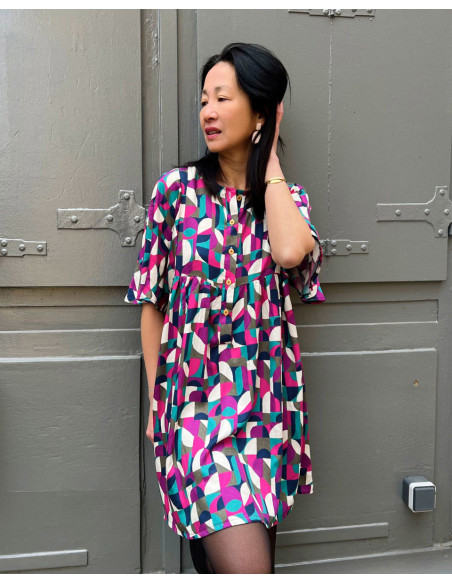 Tecido cetim viscose Néo Pop - My Dress Made