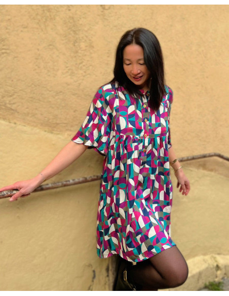Tecido cetim viscose Néo Pop - My Dress Made