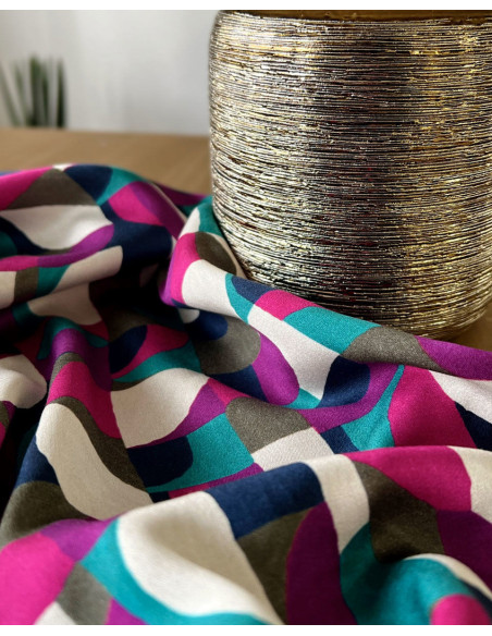 Tecido cetim viscose Néo Pop - My Dress Made