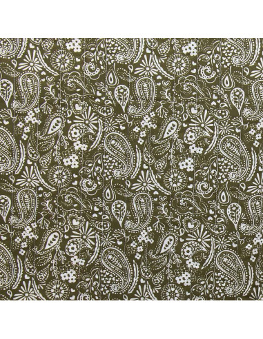 Tecido de algodão acolchoado - Karula linho e verde