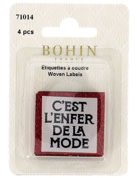 Conjunto de 4 etiquetas para costurar - É o inferno da moda
