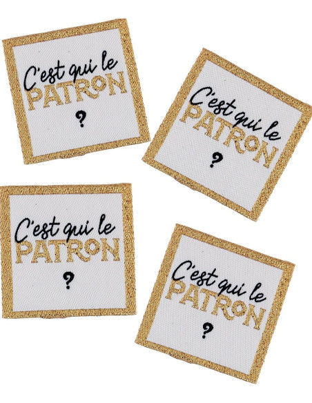 Conjunto de 4 etiquetas para costurar - Quem é o patrão?