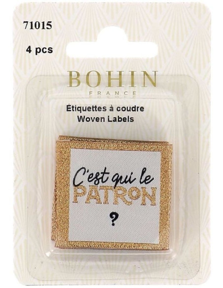 Conjunto de 4 etiquetas para costurar - Quem é o patrão?