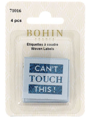 Conjunto de 4 etiquetas para costurar - Can´t touch this!