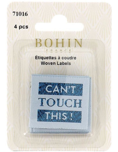 Conjunto de 4 etiquetas para costurar - Can´t touch this!