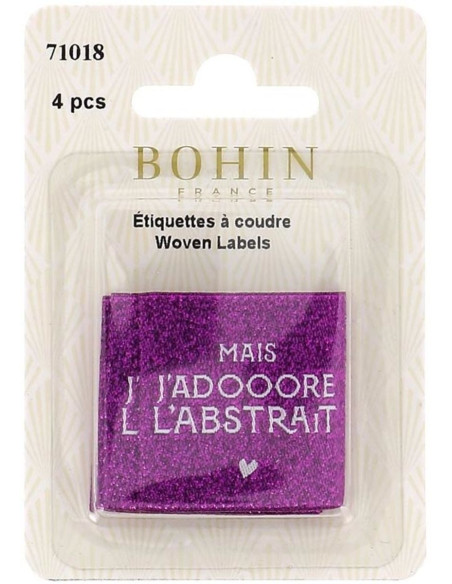 Conjunto de 4 etiquetas para costurar - Mas eu adoooro o abstrato
