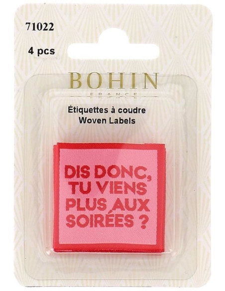 Conjunto de 4 etiquetas para costurar - Então, você não vem mais às festas?