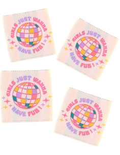 Conjunto de 4 etiquetas para costurar - Girls just wanna have fun