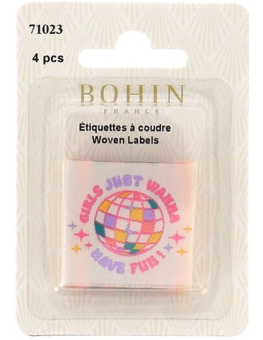 Conjunto de 4 etiquetas para costurar - Girls just wanna have fun