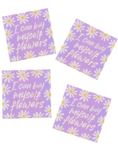 Conjunto de 4 etiquetas para costurar - Posso comprar flores para mim mesmo