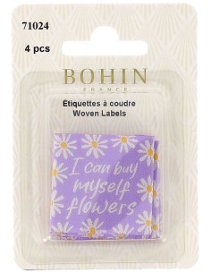 Conjunto de 4 etiquetas para costurar - Posso comprar flores para mim mesmo 2