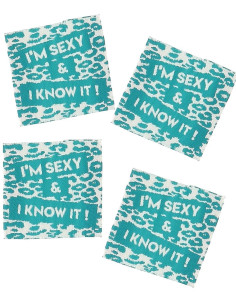 Conjunto de 4 etiquetas para costurar - I´m sexy & I know it!