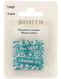 Conjunto de 4 etiquetas para costurar - I´m sexy & I know it! 2