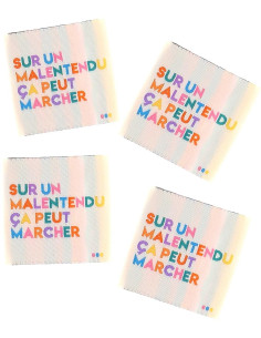Conjunto de 4 etiquetas para costurar - Num mal-entendido pode funcionar