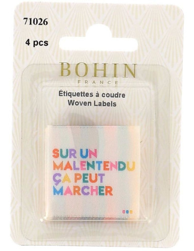 Conjunto de 4 etiquetas para costurar - Num mal-entendido pode funcionar