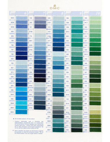 Cartela de cores com 500 tons mouliné e perlé DMC