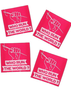 Conjunto de 4 etiquetas para costurar - Quem comanda o mundo?