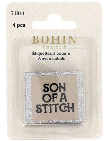 Conjunto de 4 etiquetas para costurar - Son of a stitch