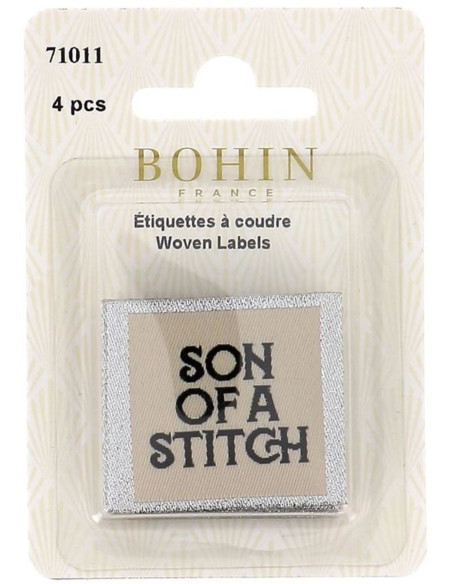 Conjunto de 4 etiquetas para costurar - Son of a stitch