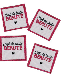 Conjunto de 4 etiquetas para costurar - É de uma beleza!
