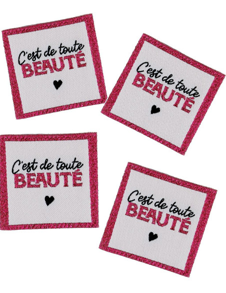Conjunto de 4 etiquetas para costurar - É de uma beleza!