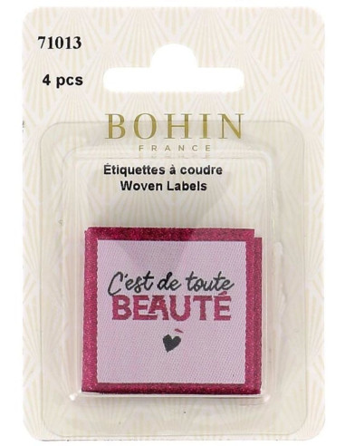 Conjunto de 4 etiquetas para costurar - É de uma beleza!