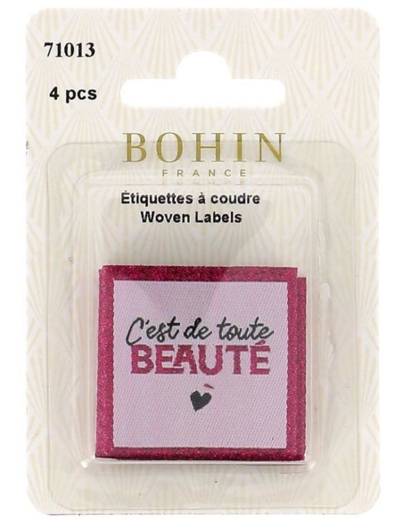 Conjunto de 4 etiquetas para costurar - É de uma beleza!
