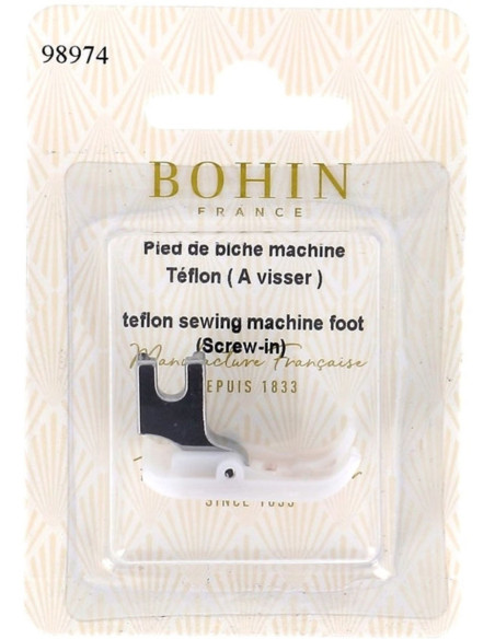 Pé de máquina de costura de teflon para aparafusar Bohin