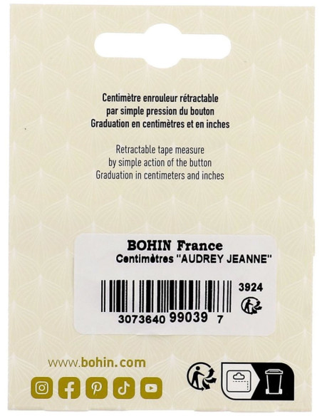 Fita métrica retrátil 150 cm padrão Gato Bohin