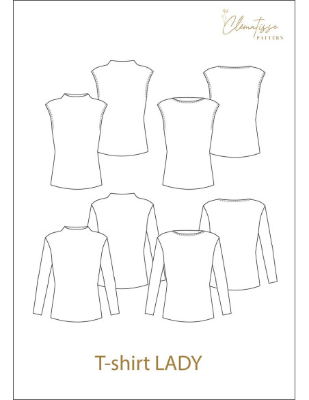 Molde de T-shirt Lady - Clématisse Pattern