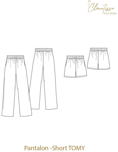 Molde de calça e short Tomy - Clématisse Pattern