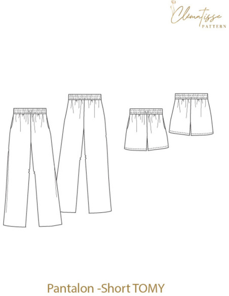 Molde de calça e short Tomy - Clématisse Pattern