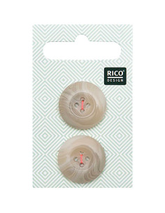 Cartão de 2 botões escama aspeto chifre - Bege 22 mm