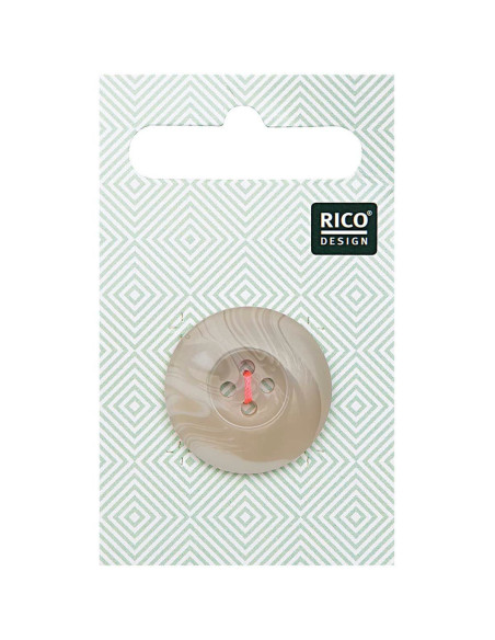 Botão de 1 furo com aparência de chifre - Bege 25 mm