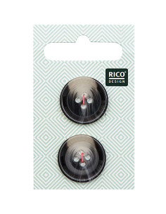 Cartão com 2 botões de imitação de chifre - Cinza 22 mm