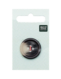 Cartão de 1 botão escama aspeto chifre - Cinza 25 mm
