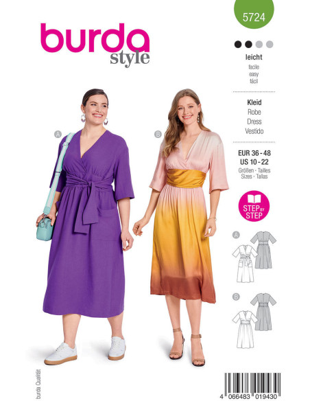 Molde de vestido - Burda 5724