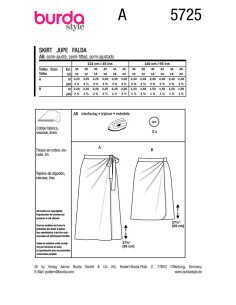 Molde de saia - Burda 5725 2