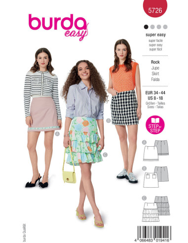 Molde de saia - Burda 5726