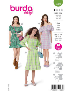 Molde de vestido - Burda 5728