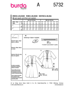 Molde de vestido e blusa - Burda 5732 2