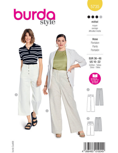 Molde de calça - Burda 5735