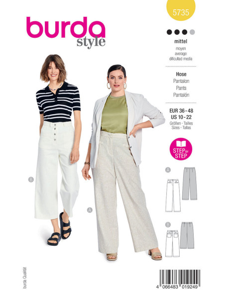 Molde de calça - Burda 5735