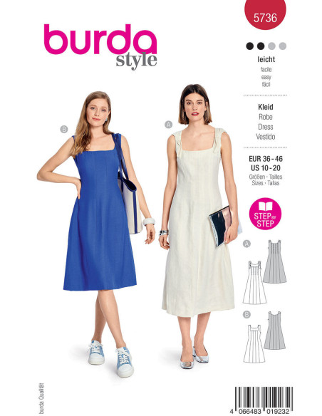 Molde de vestido - Burda 5736
