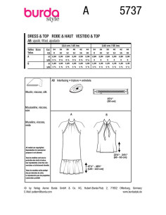 Molde de vestido e top - Burda 5737 2