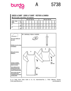 Molde de vestido e top - Burda 5738 2