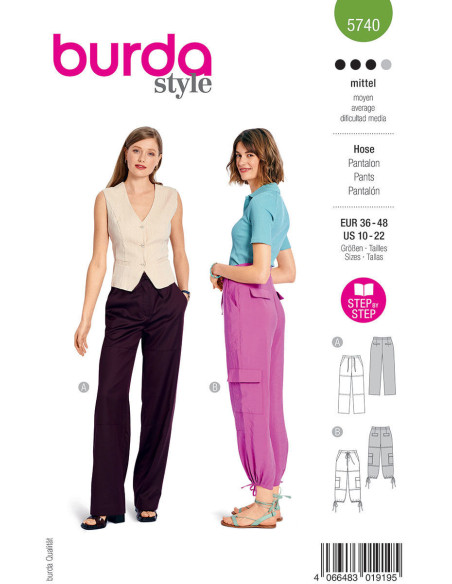 Molde de calça - Burda 5740