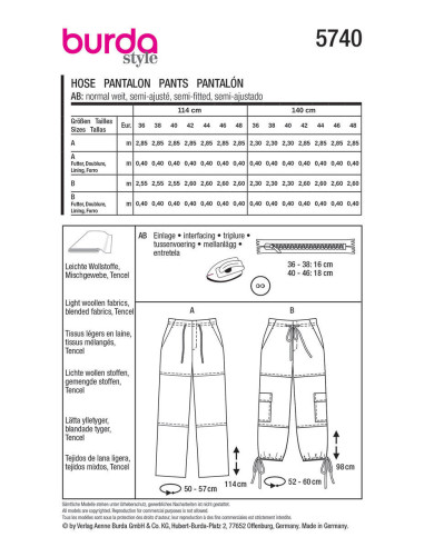 Molde de calça - Burda 5740